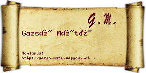 Gazsó Máté névjegykártya