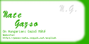 mate gazso business card